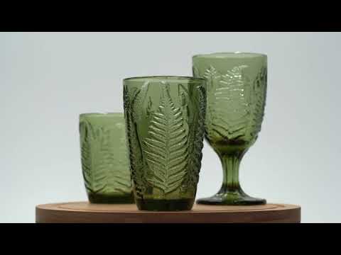 Green Vintage Drinking Glasses Sets, Hand Blown Colored Antique Glassware, Colorful Cute Glass Cups